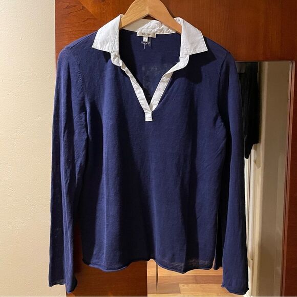 Tyler Boe Linen Split Neck Top Medium - Picture 3 of 5